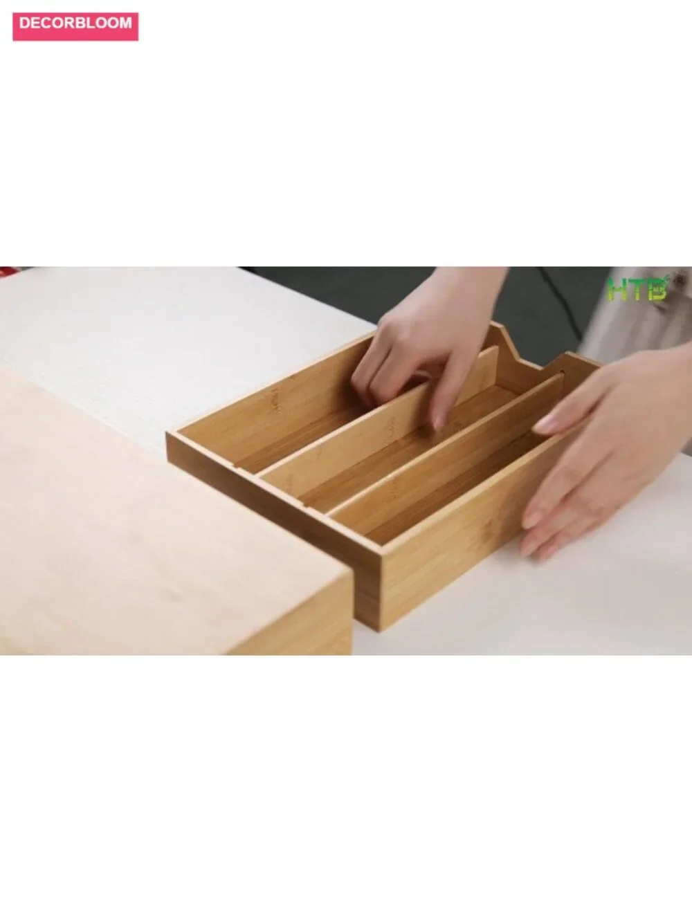 2-Drawer Bamboo Coffee Pod Storage Drawer, Removable Divider